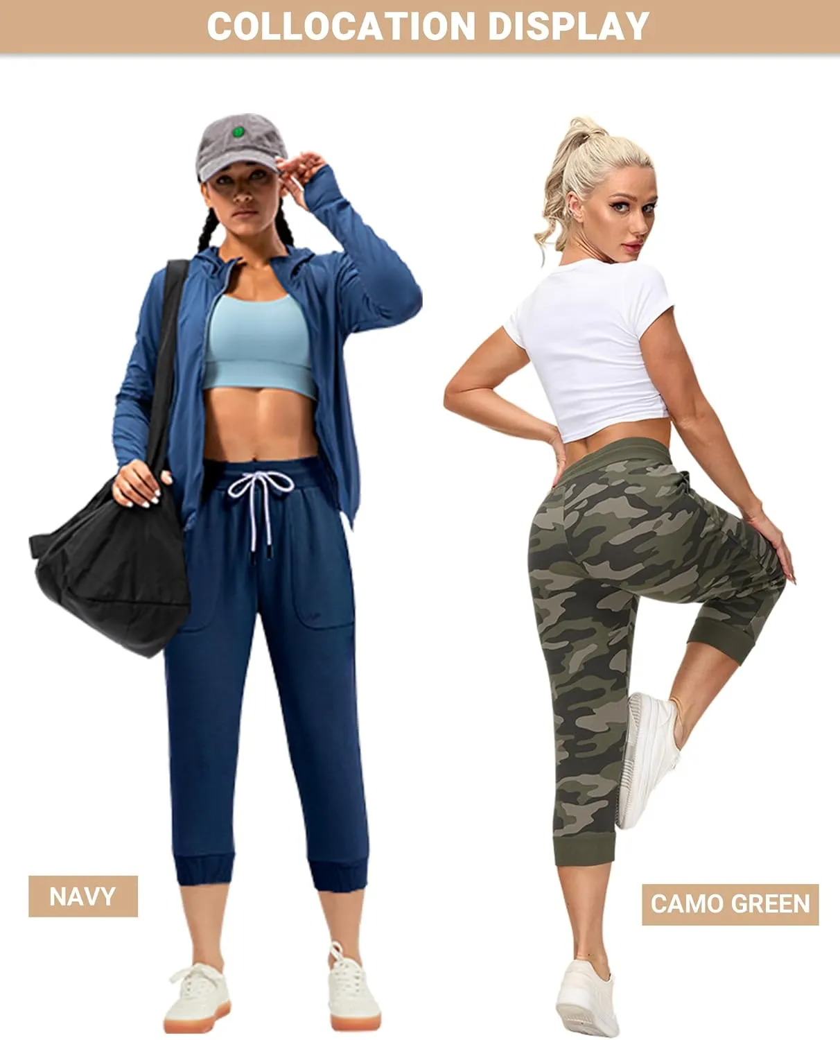 SPECIALMAGIC Women's Sweatpants Capri Pants Cropped Jogger Running Pants Lounge Loose Fit Drawstring Waist with Side Pockets