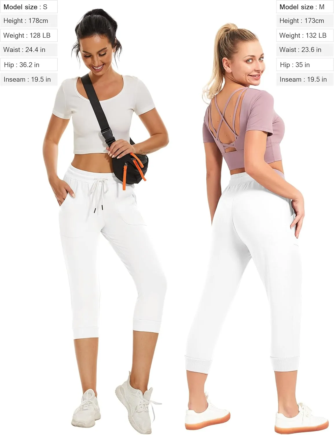 SPECIALMAGIC Women's Sweatpants Capri Pants Cropped Jogger Running Pants Lounge Loose Fit Drawstring Waist with Side Pockets