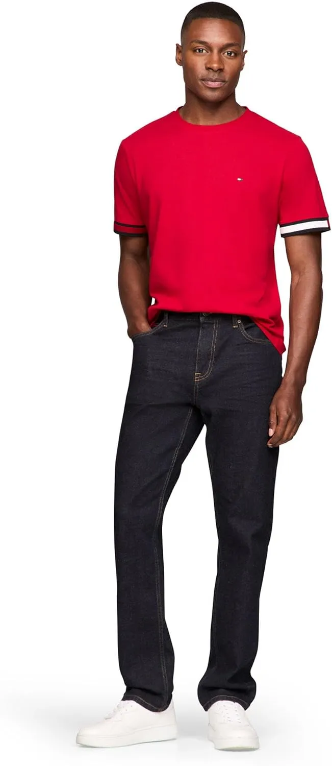 Tommy Hilfiger Men's Short Sleeve Breathable Cotton T-Shirts with Cuff Design