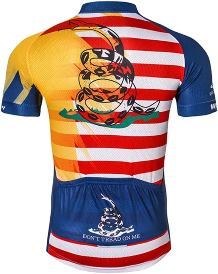 Weimostar Men's USA Cycling Jersey Short Sleeve Biking Shirts Breathable with Pockets