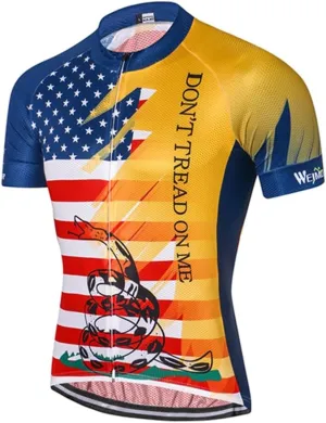 Weimostar Men's USA Cycling Jersey Short Sleeve Biking Shirts Breathable with Pockets