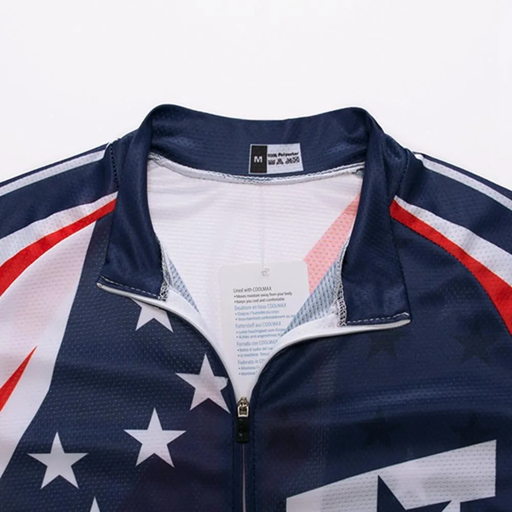 Weimostar Men's USA Cycling Jersey Short Sleeve Biking Shirts Breathable with Pockets