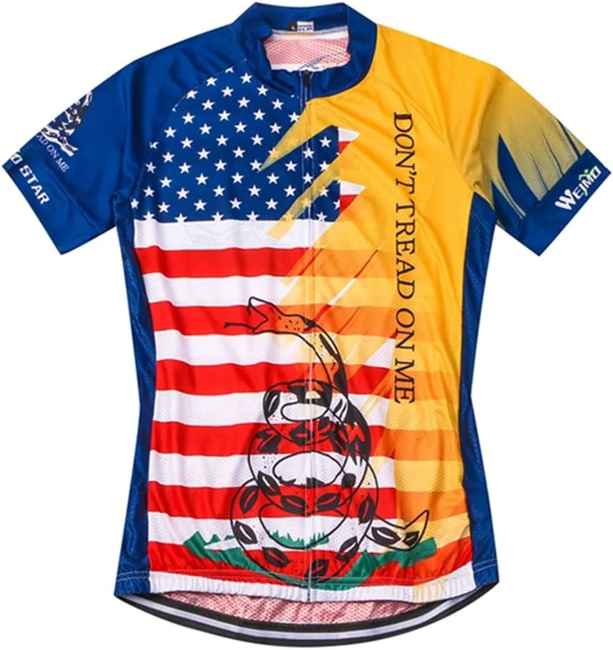 Weimostar Men's USA Cycling Jersey Short Sleeve Biking Shirts Breathable with Pockets