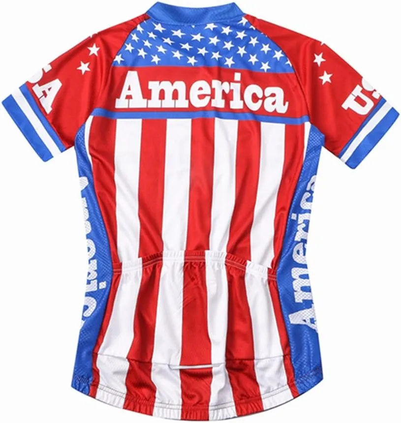 Weimostar Men's USA Cycling Jersey Short Sleeve Biking Shirts Breathable with Pockets