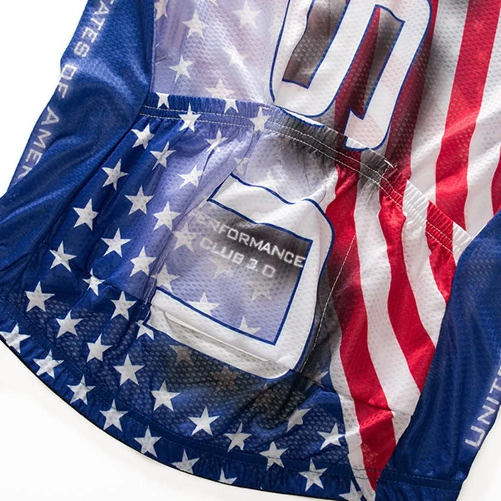 Weimostar Men's USA Cycling Jersey Short Sleeve Biking Shirts Breathable with Pockets