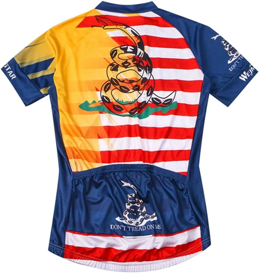 Weimostar Men's USA Cycling Jersey Short Sleeve Biking Shirts Breathable with Pockets