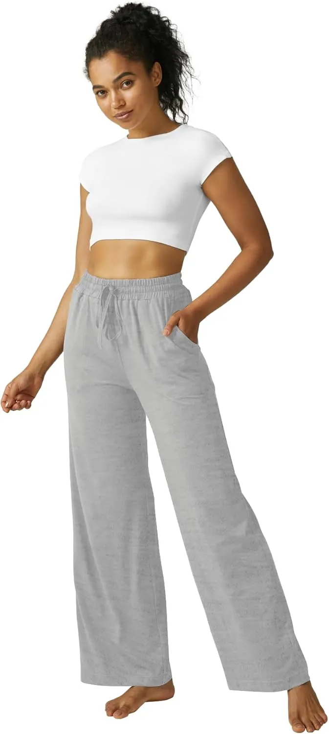 Wide Leg Pants Women High Waisted Slacks Lounge Baggy Flowy Palazzo Pants with Pockets