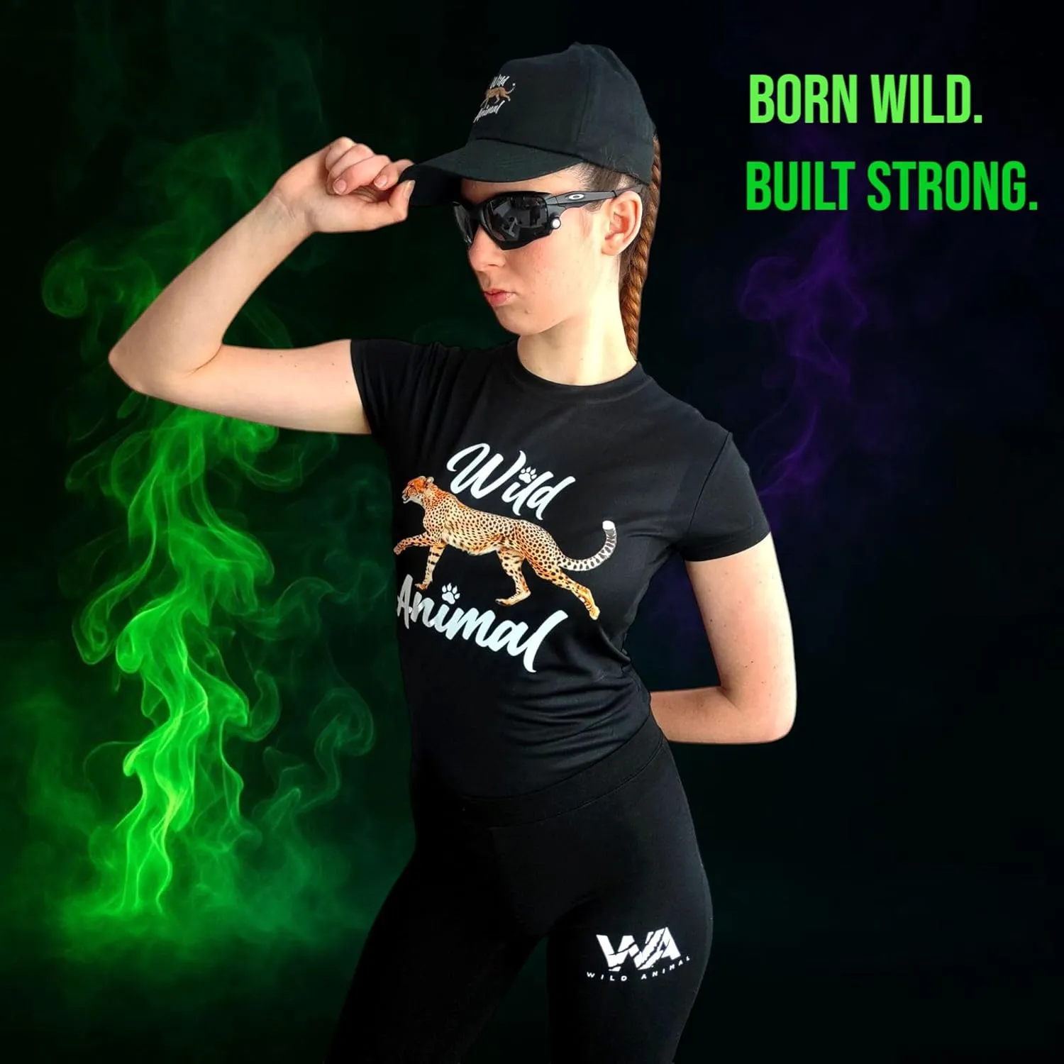 Wild Animal Women's Workout Shirts - Quick Dry, Breathable Gym Tops, Short Sleeve Athletic T-Shirts for Yoga & Fitness