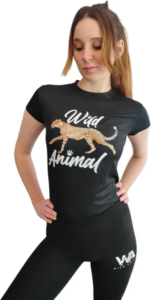 Wild Animal Women's Workout Shirts - Quick Dry, Breathable Gym Tops, Short Sleeve Athletic T-Shirts for Yoga & Fitness