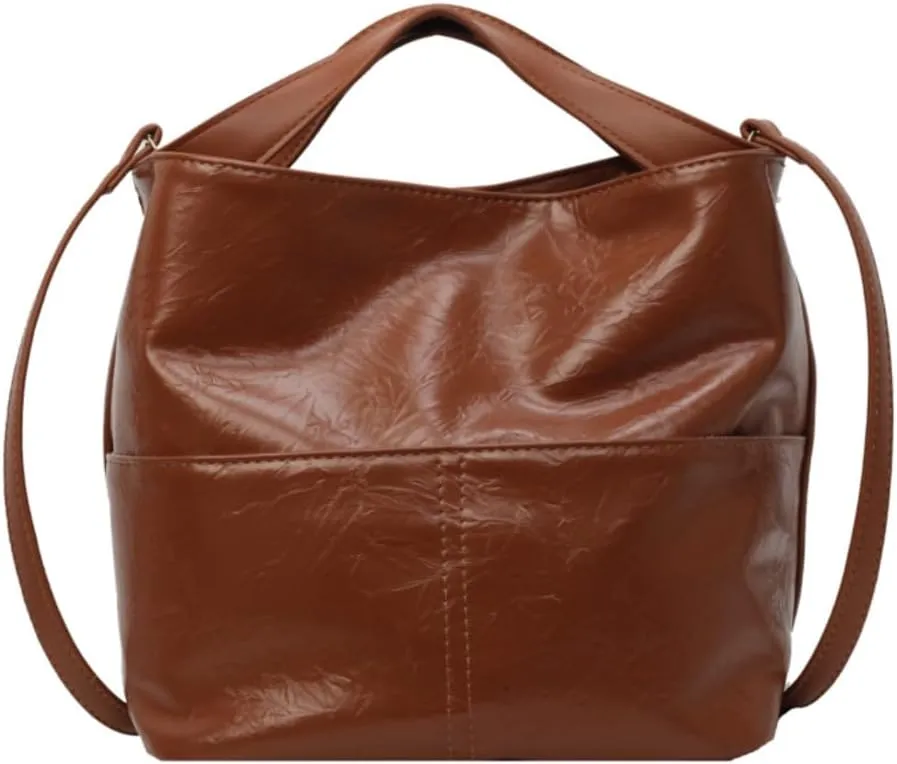 Women Handbag Genuine Leather Soft Bucket Bag