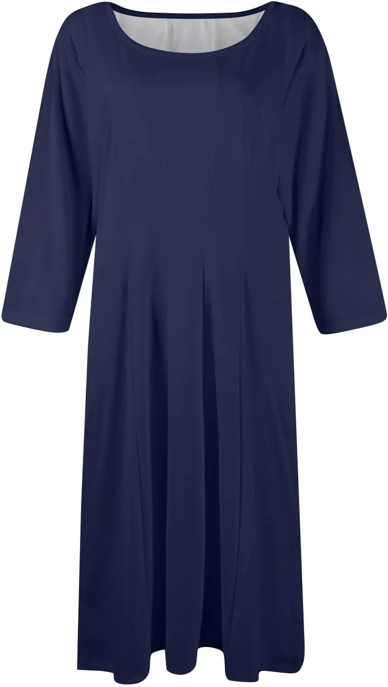 Women's A-Line Soft Dresses Midi Lightweight Breathable Sleevelesss Style Vacation Pockets Party Weddings Dress