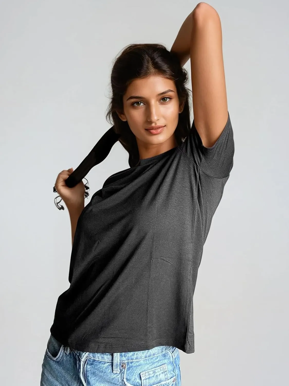 Women's Basic T Shirt, Summer 2025 Cotton Crewneck Tees, Regular Fit, Short-Sleeve, Plain T-Shirts, Trendy Casual Tees Shirts