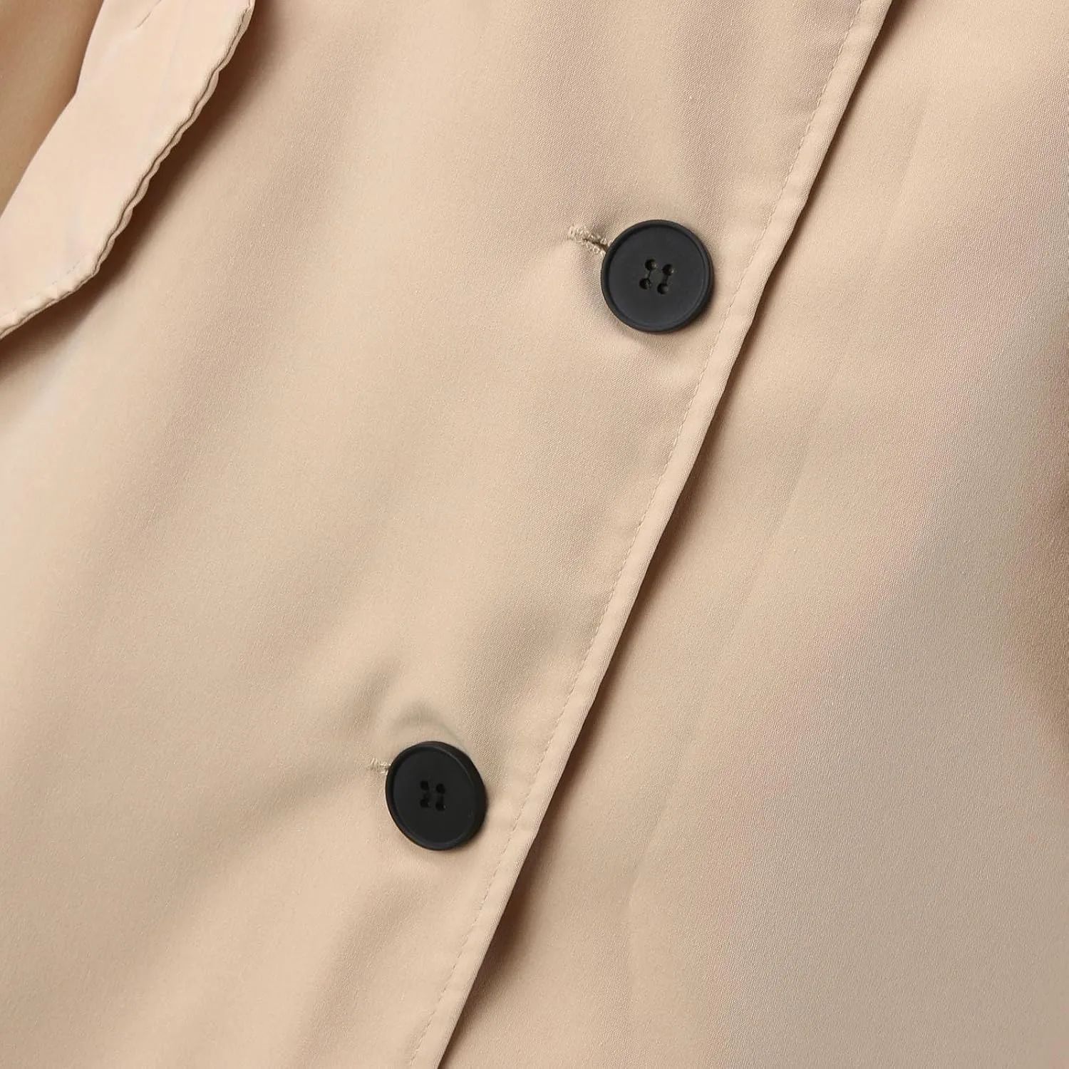 Women's Casual Jackets Long Trench Coat Windproof Classic Lapel Slim Overcoat