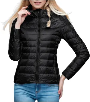 Women's Packable Ultra Coat Light Weight Short Down Jackets Solid Color Jacket Windproof Zip Up
