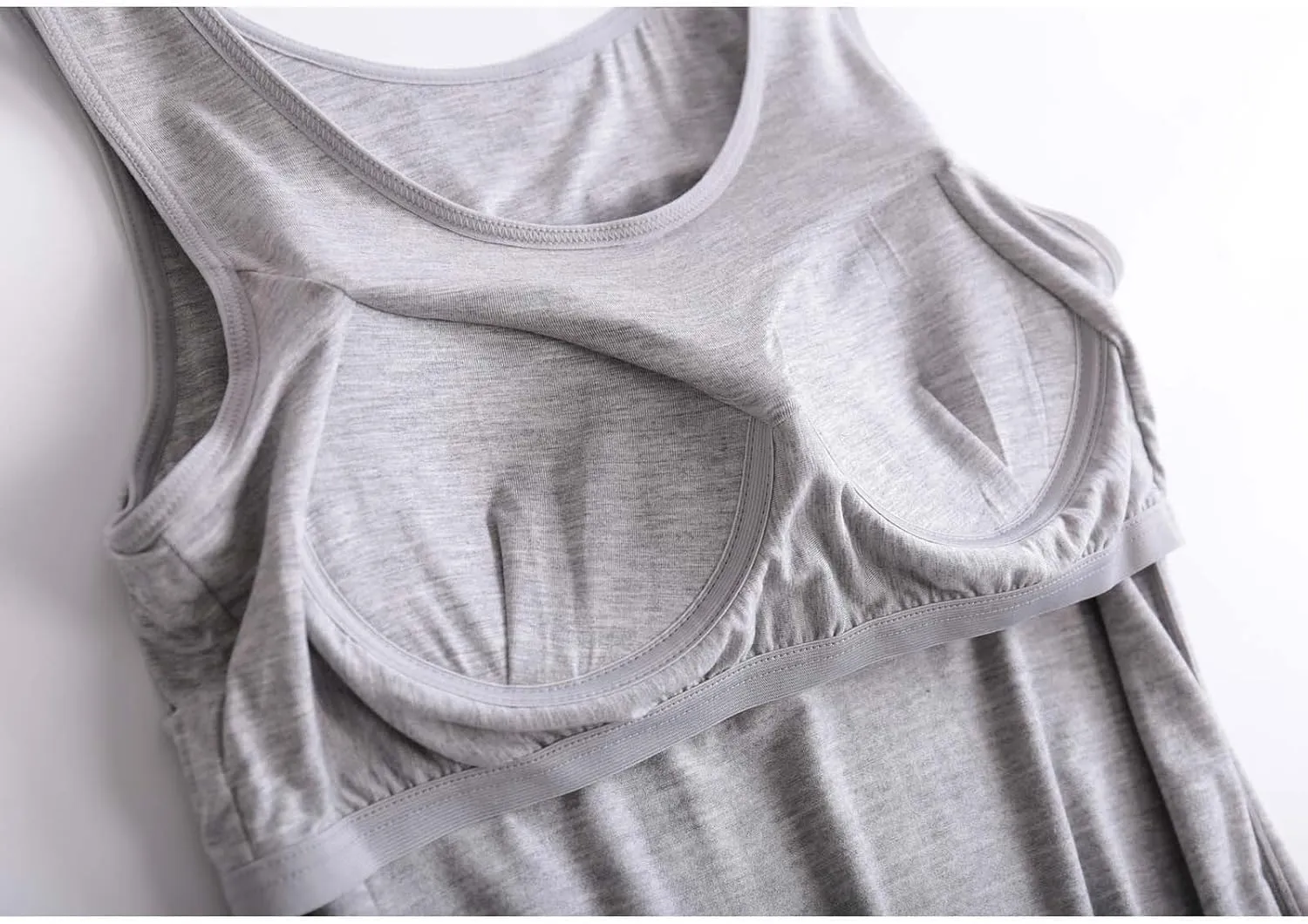 Womens Tank Tops with Built in Bras Comfy Fit Padded Camisole Without Rims Integrated Base Undershirt