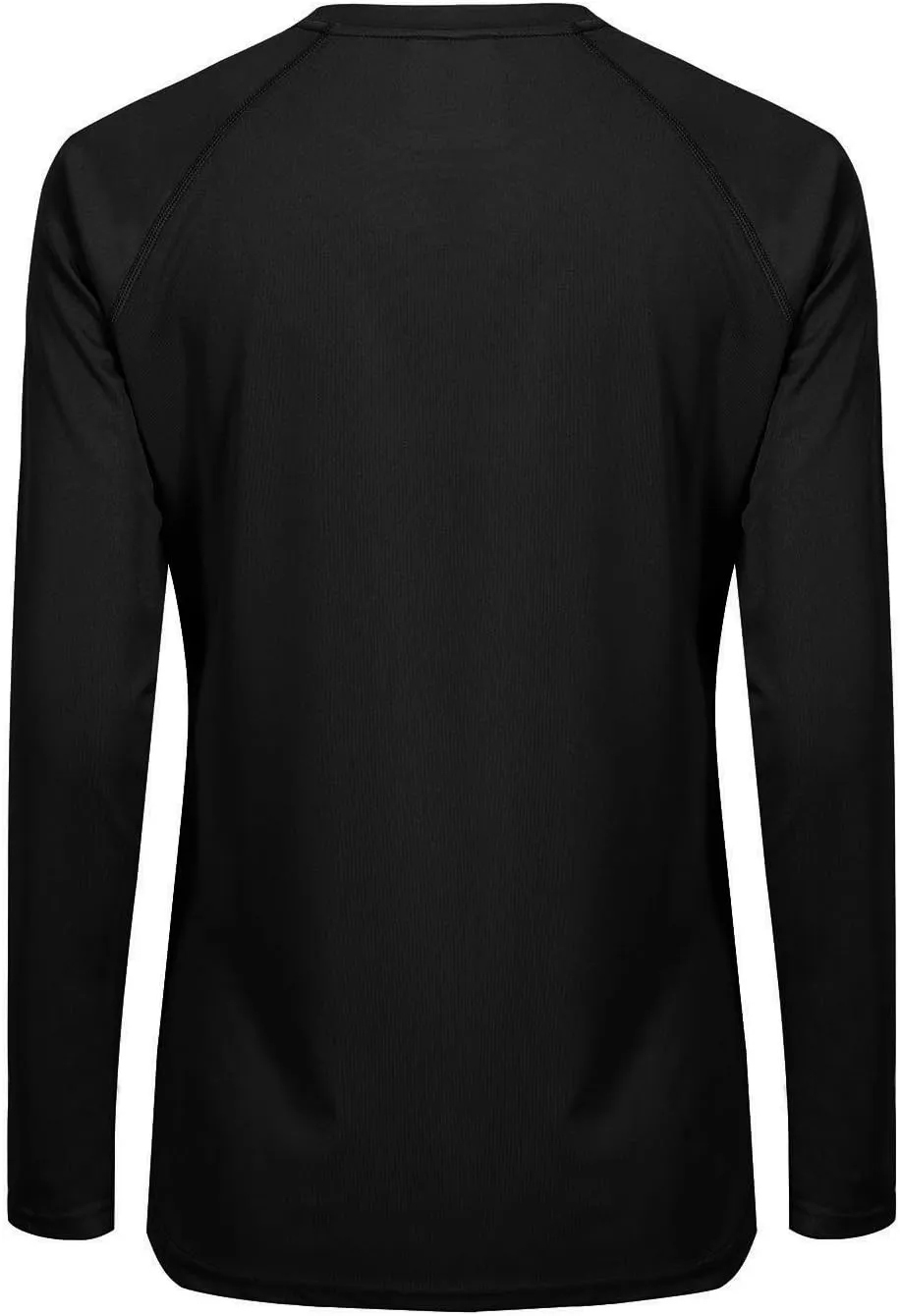 Womens Workout Shirts Long Sleeve Crew Neck T Shirt Slim Fit Sports Running Shirts Breathable Athletic Tops