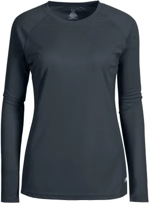 Womens Workout Shirts Long Sleeve Crew Neck T Shirt Slim Fit Sports Running Shirts Breathable Athletic Tops