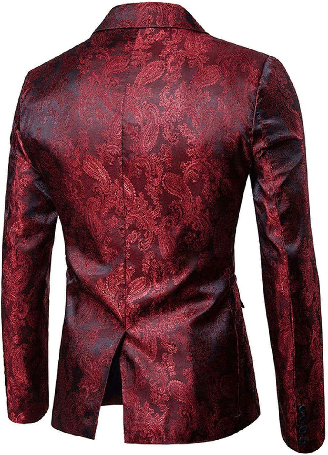 WUAI-Men Casual Suit Blazer Jackets Lightweight Tailored One Button Work Business Sport Coat Outwear Tops