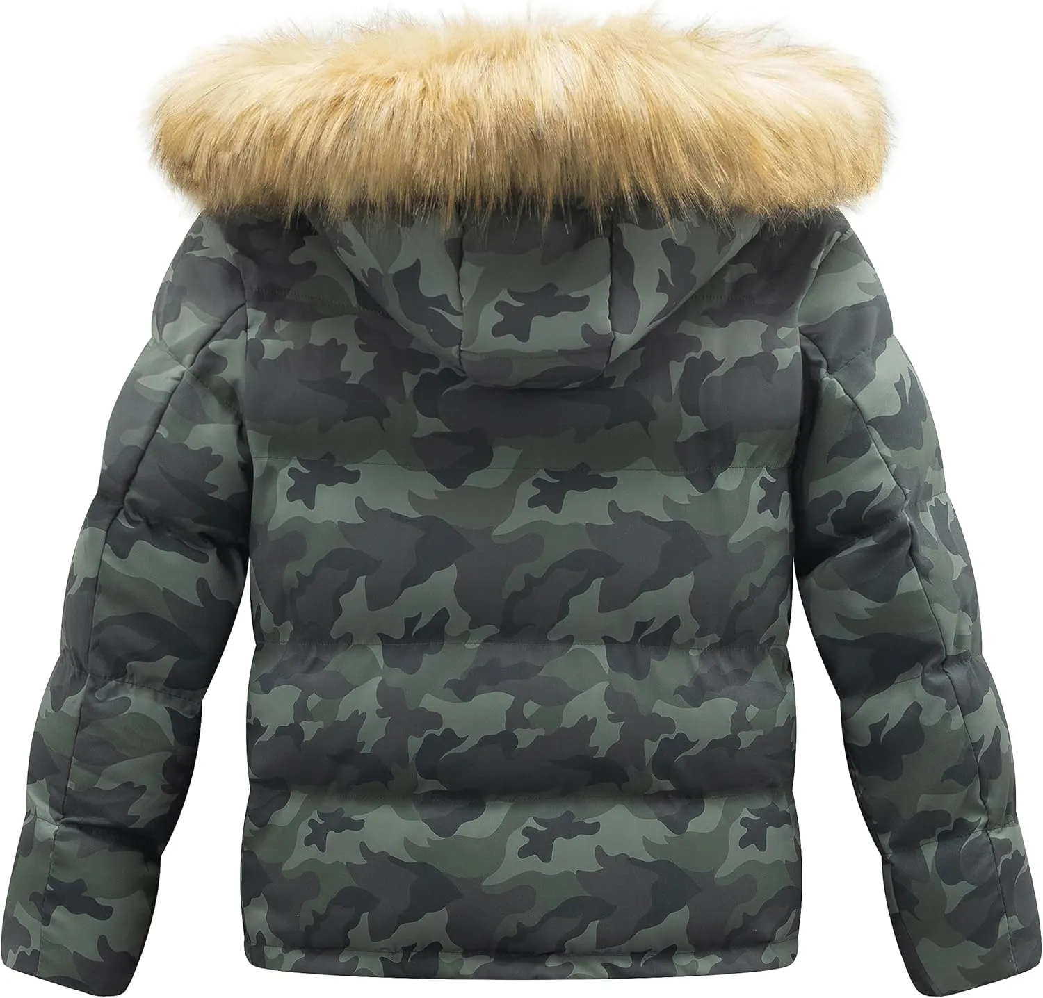WULFUL Boy's Winter Coats Waterproof Fleece Lined Puffer Jackets Kids Thicken Outerwear With Detachable Hood
