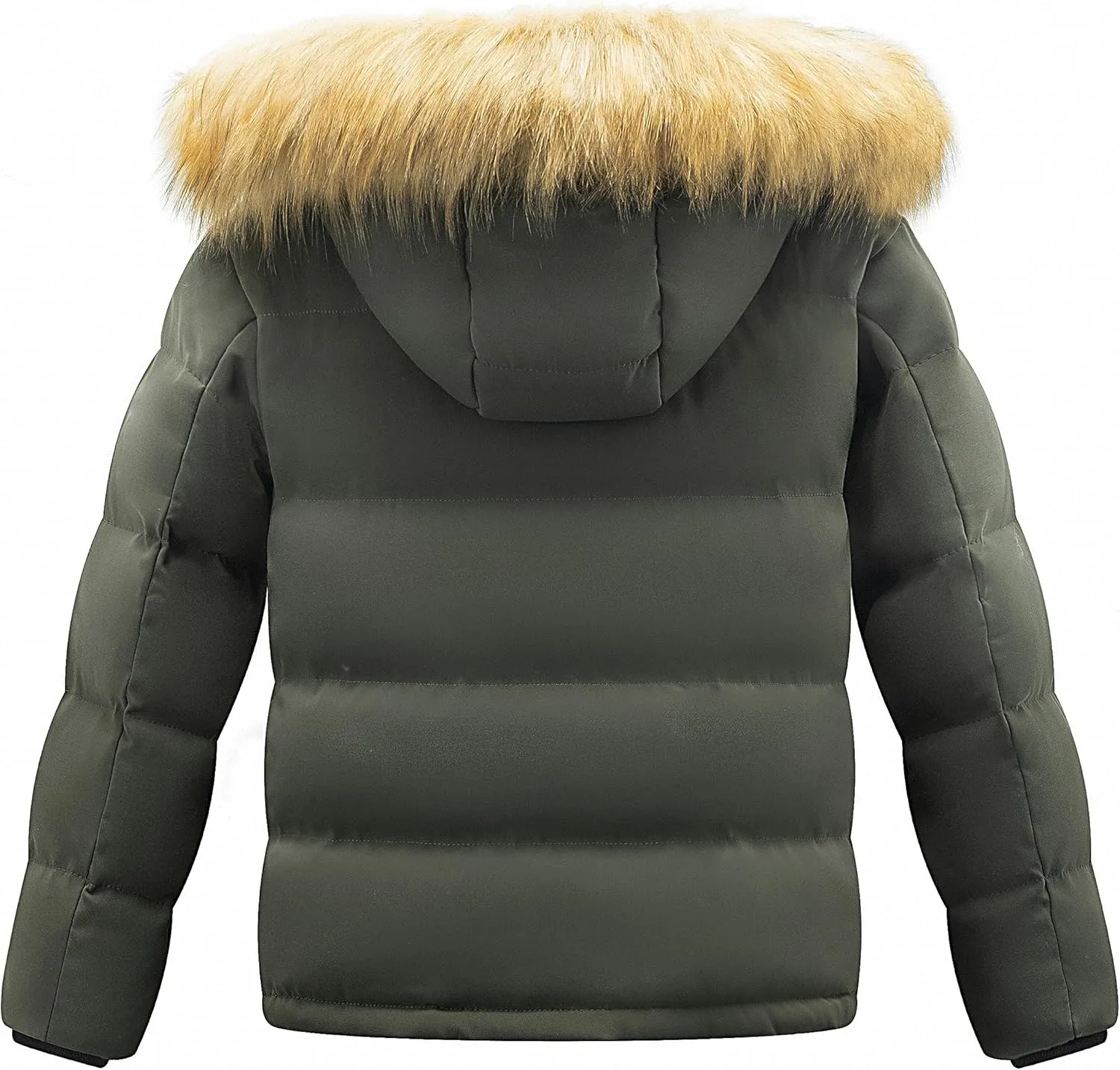 WULFUL Boy's Winter Coats Waterproof Fleece Lined Puffer Jackets Kids Thicken Outerwear With Detachable Hood