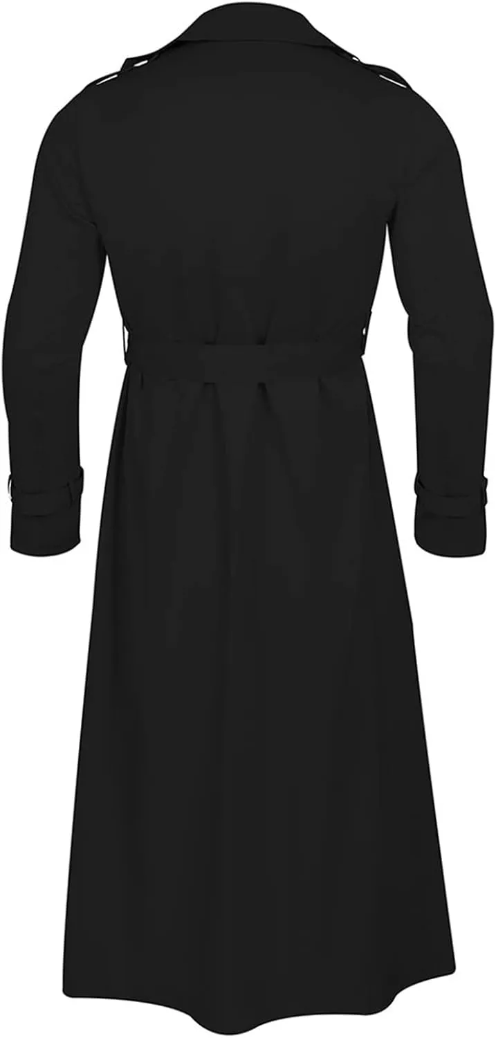 Ymosrh Mens Coats and Jackets Fashion Full Length Trench Coat Long Wool Overcoat Winter Coats Jackets Plus Size