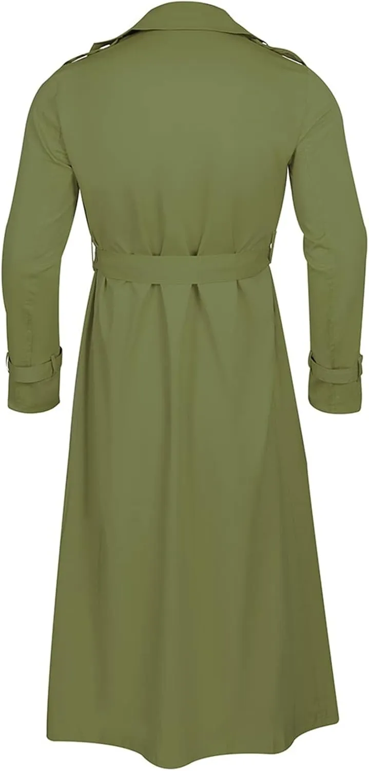 Ymosrh Mens Coats and Jackets Fashion Full Length Trench Coat Long Wool Overcoat Winter Coats Jackets Plus Size